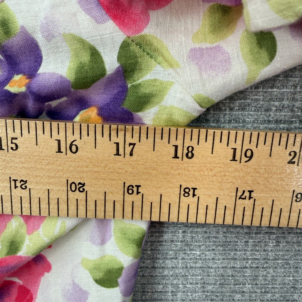 Vintage Talbots Petites‎ Skirt Set Womens 10P Pink Purple Floral Linen Cottage - Picture 5 of 11